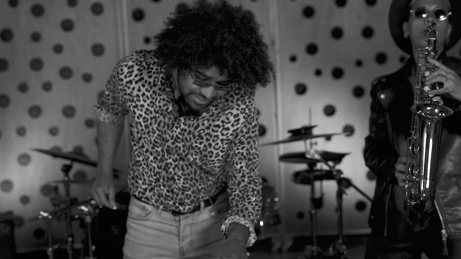 black and white video of a band